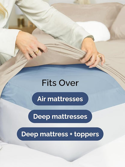 Extra Deep Twin XL Sheet Set - 4 Piece Breathable & Cooling Sheets - Hotel Luxury Bed Sheets Set - Easy & Secure Fit - Soft, Wrinkle Free & Comfy Sheets Set - Wheat Sheet Set with Extra Deep Pockets