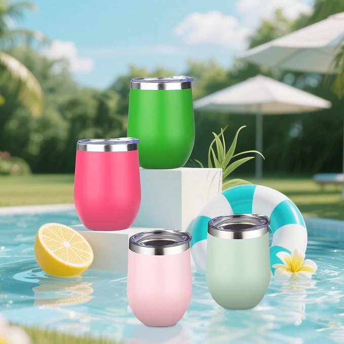 12oz/4 Pack Wine Tumbler Glasses