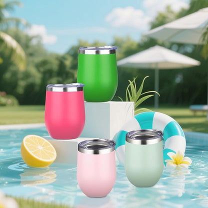 12oz/4 Pack Wine Tumbler Glasses