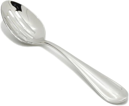 Fortessa Forge 18/10 Stainless Steel Flatware Slotted Spoon, 10-Inch