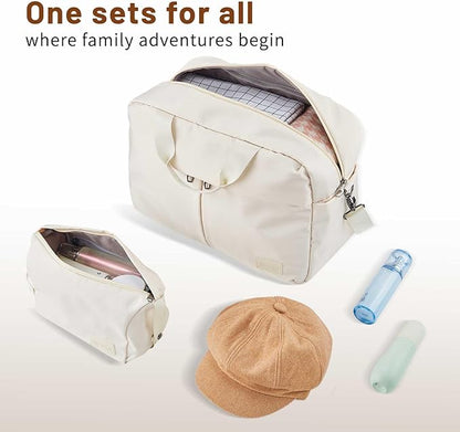 Luggage Sets 3 Piece with TSA Lock Hardside PC+ABS Carry On Suitcase with Spinner Wheels Lightweight Rolling Travel Luggage Sets with YKK Zippers (Beige)