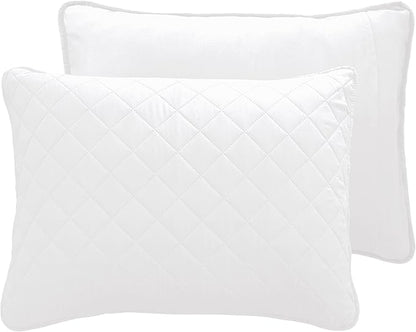 Easy-Going Twin Size Reversible Quilt Set with 1 Quilt and 1 Pillow Sham, Soft Bed Quilt Cover, Water Resistant Lightweight Microfiber Bedspread, Stain Resistant, White/White