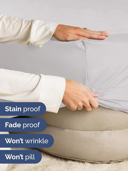 Extra Deep Cal King Fitted Sheet - Hotel Luxury Single Fitted Sheet Only - Easily Fits 18 inch to 24 inch Mattress - Ultra Soft, Wrinkle Free w/Extra Deep Pockets - Breathable & Comfy - French Grey