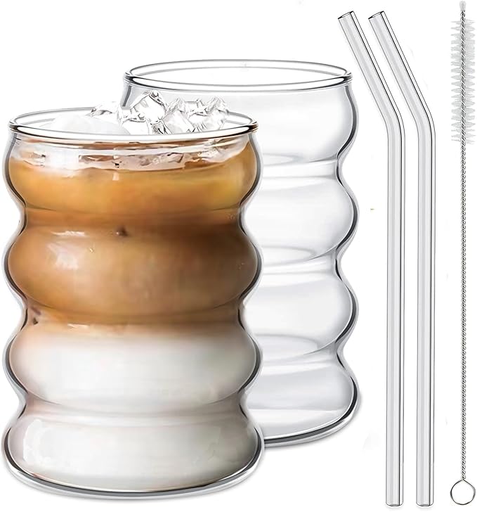 Ework4U 2 Pcs Drinking Glasses