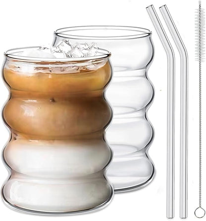Ework4U 2 Pcs Drinking Glasses