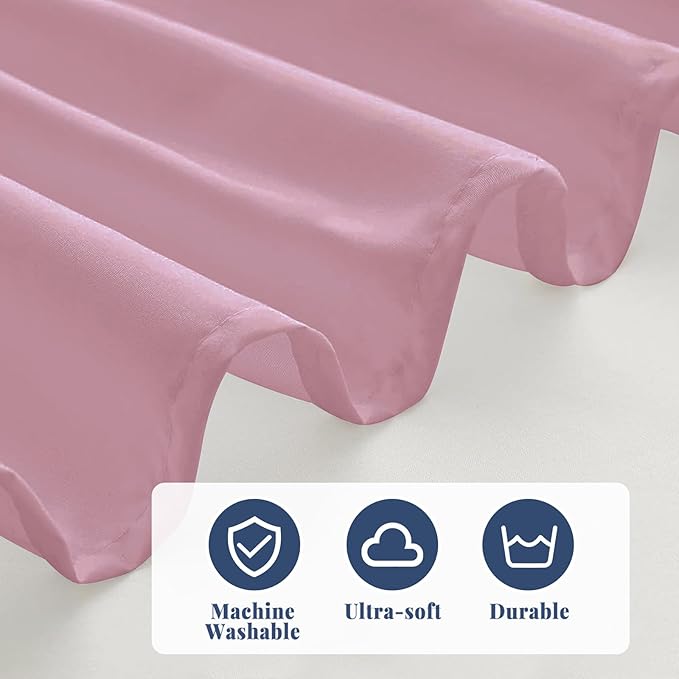 Full Bed Skirt, Elastic Wrap Around Bed Skirt Full Size, Bed Skirts for Adjustable Bed, Easy Fit with 14" Drop Length Tailored Drop Dust Ruffle (Pink)