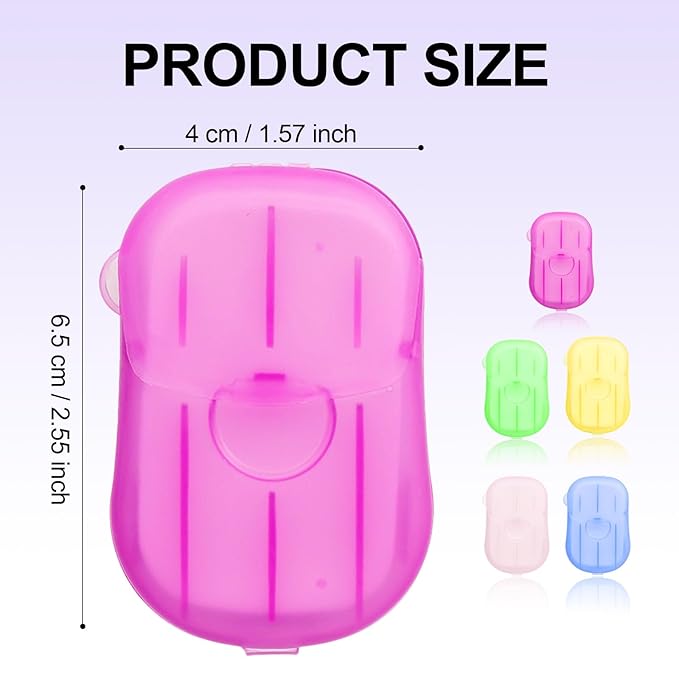 500PCS Eco Travel Soap Leaves, Portable Cleanser with 5 Scents, Paper Hand Cleaner Fragrance Color Soap Paper, Biodegradable Hand Washing Sheets for Camping/Hiking (6.5x4cm)