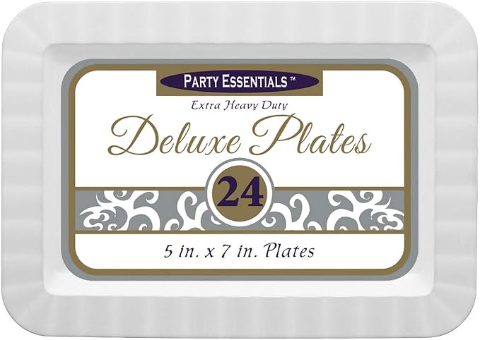 Party Essentials Deluxe Quality Hard Plastic 5 x 7-Inch Rectangular Appetizer