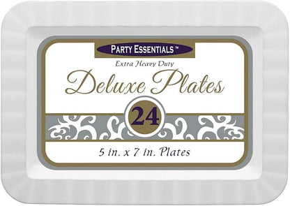 Party Essentials Deluxe Quality Hard Plastic 5 x 7-Inch Rectangular Appetizer