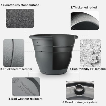 3-Pack Jumbo 15.7 Inch Planters