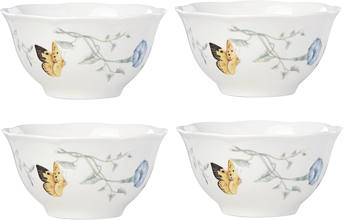 Lenox 792566 Butterfly Meadow 4-Piece Rice Bowl Set , White