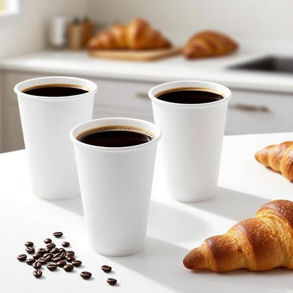 Coffee Cups, Disposable Cups for Hot and Cold, Disposable Coffee Cups for