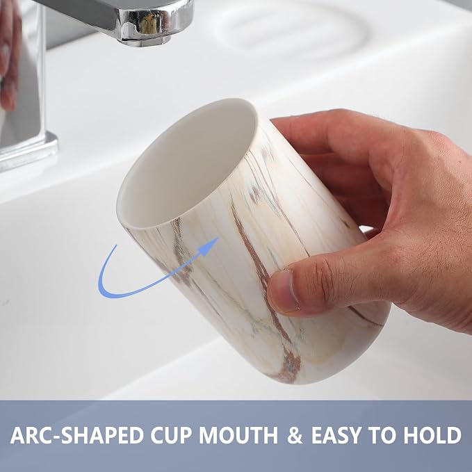 Brown Marble Toothbrush Holders