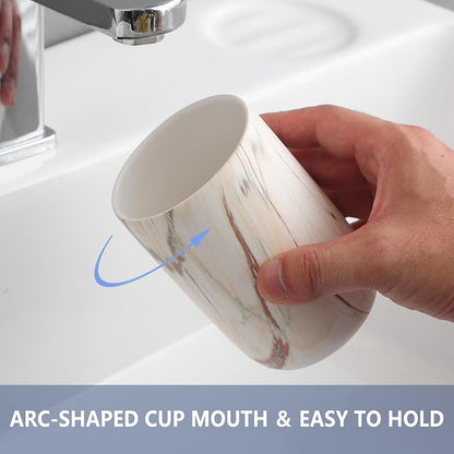 Brown Marble Toothbrush Holders