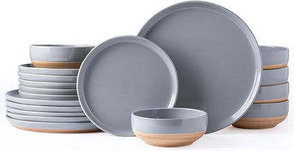 AmorArc Dinnerware Sets for 6, 18 Pieces Ceramic Plates and Bowls Set | Scratch