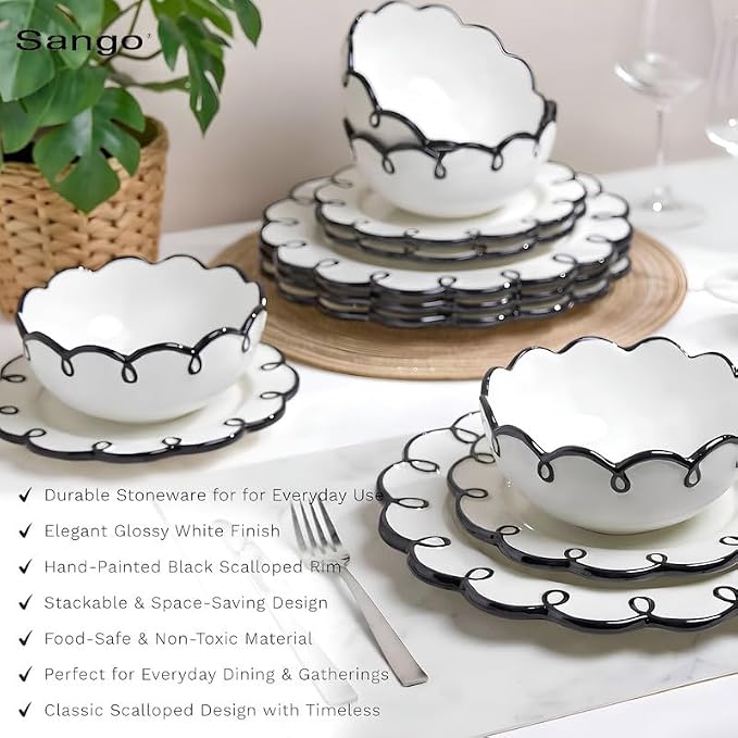 Sango 12-Piece Stoneware Dinnerware Set