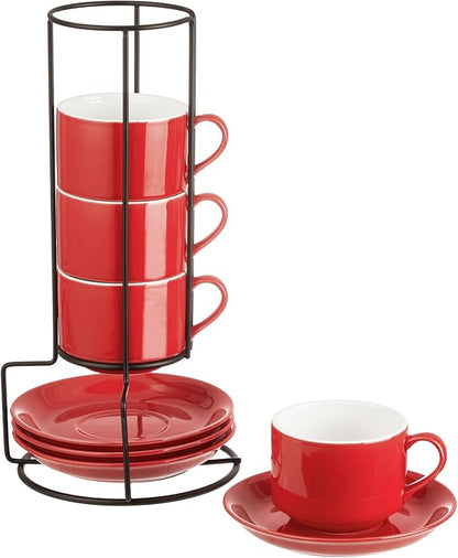 YOLIFE 8oz Porcelain Stackable Cappuccino Cups
