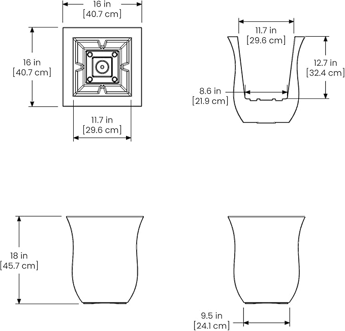 Mayne 5873-W Polyethylene Planter