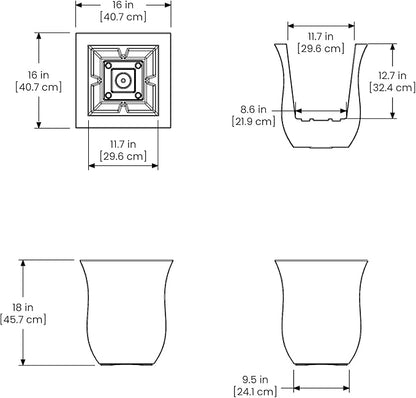 Mayne 5873-W Polyethylene Planter