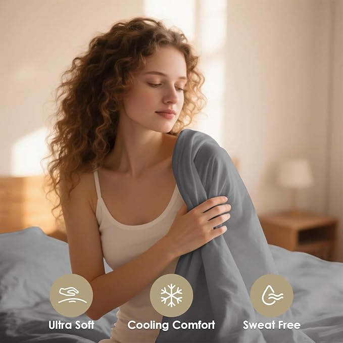 Cal King Size Sheet Set - 4 Piece Silky Soft Breathable Bed Sheet Set, 16" Deep Pocket Hotel Luxury Wrinkle Free Easy Care Bedding Sheets California King,Oeko-Tex-Light Grey