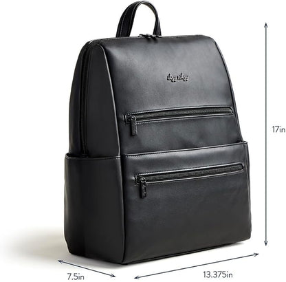 Itzy Ritzy Eras Diaper Bag Backpack – Large Capacity Sleek Daddy Diaper Bag for Men Featuring Neutral Design, 15 Pockets, Changing Pad, Stroller Straps, and Comfortable Backpack Straps, Black