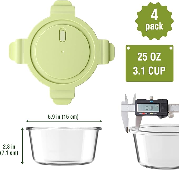 25oz Glass Meal Prep Containers