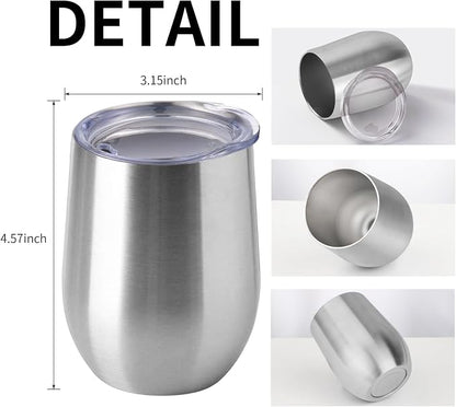12oz/4 Pack Wine Tumbler Glasses