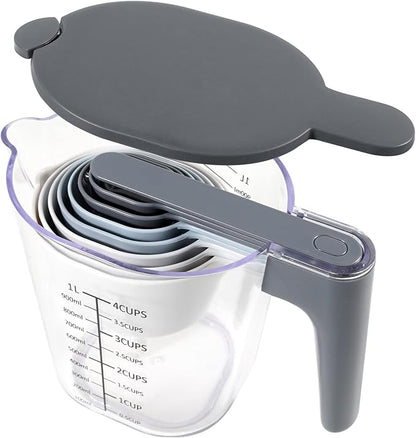 Stackable 10-Piece Measuring Cups and Spoons Set