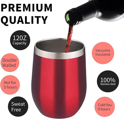 12oz/4 Pack Wine Tumbler Glasses
