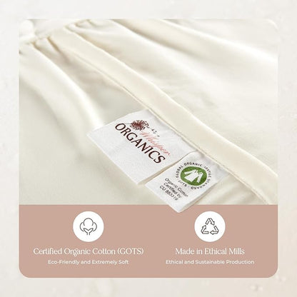 Organic Waterproof Mattress Protector Full Size - 100% Waterproof Mattress Pad with Extra Soft Quiet & Breathable Triple Layer Protection - GOTS Certified Machine Washable Deep Pocket Design (Full)