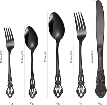 Black Silverware Royal Flatware Set