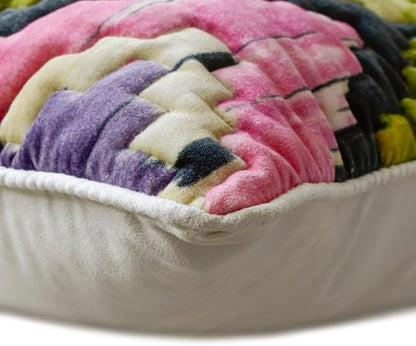The HomeCentric King/Queen/Twin Pink & Purple Luxury King 90"x18" Bed Runner with One Pillow Cover, Chevron, Quilted Bed Scarf on Velvet Fabric - Artful Chevron