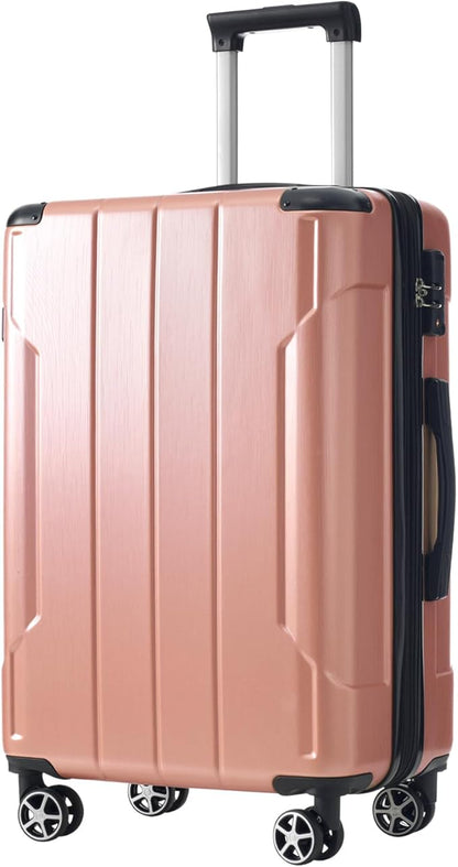 Merax 24 Inch Expandable Checked Luggage, Hardshell ABS Medium Suitcase with Spinner Wheels, TSA Lock, Lightweight Travel Suitcase for Long Trips and Vacations
