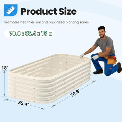 Quictent Galvanized Raised Garden Bed Kit Tall,