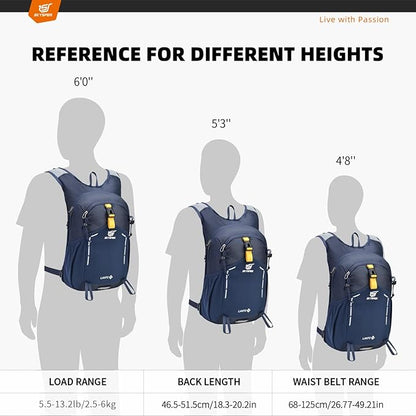 SKYSPER Small Hiking Backpack - 15L Travel Daypack Lightweight Bag Water Resistant Hiking Backpacks for Women Men