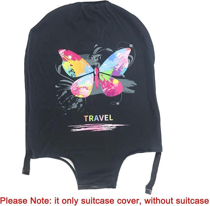 MosaiRudo Thicker Luggage Cover Elastic Suitcase Cover Protector Fits 18-32 Inch Suitcase Travel Accessories (Butterfly, S)