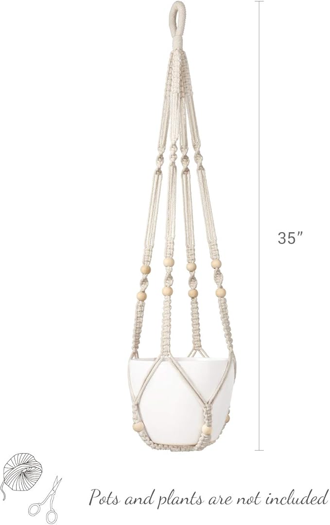 Mkono Macrame Plant Hanger Indoor Hanging Planter Basket