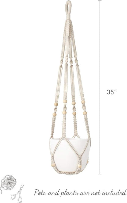 Mkono Macrame Plant Hanger Indoor Hanging Planter Basket