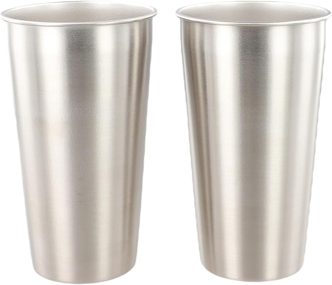 Stainless Steel Camping Mug Set, Lightweight Handleless Travel Coffee Cup