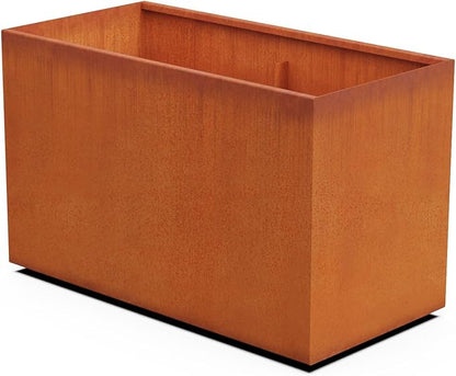Plantercraft Extra Large Corten Steel Planter – 48x24x30 Large Rectangular