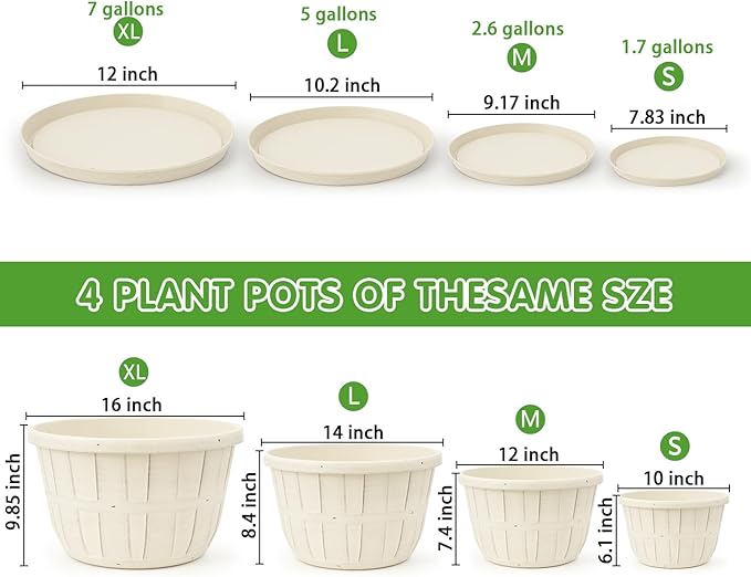 Quarut 12 Inch Large Planter Pot