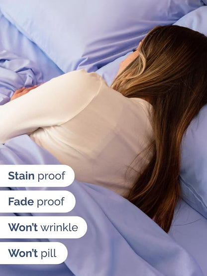 Extra Deep Queen Sheet Set - 6 Piece Breathable & Cooling Sheets - Hotel Luxury Bed Sheets Set - Easy & Secure Fit - Soft, Wrinkle Free & Comfy Sheets Set - Lavender Sheet Set with Extra Deep Pockets