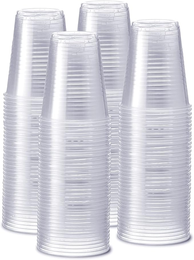 GUSTO Clear Plastic Cups Disposable Cold Drinking Cups