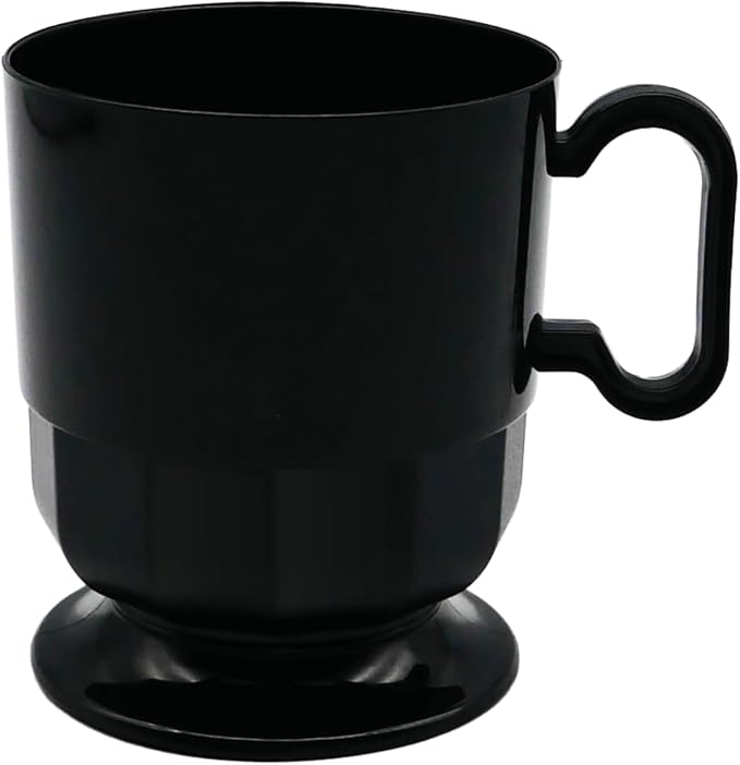 Party Essentials 8-Ounce Hard Plastic Coffee Cup/Tea Mug