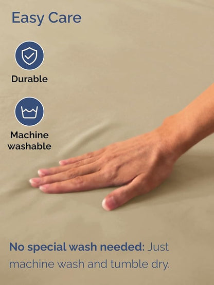 Extra Deep Cal King Fitted Sheet - Hotel Luxury Single Fitted Sheet Only - Easily Fits 18 inch to 24 inch Mattress - Ultra Soft, Wrinkle & Fade Free w/Extra Deep Pockets - Breathable & Comfy - Beige