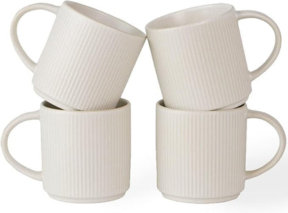 famiware Coffee Mug Set for 4, Star 12 oz Catering Mugs Cup Set