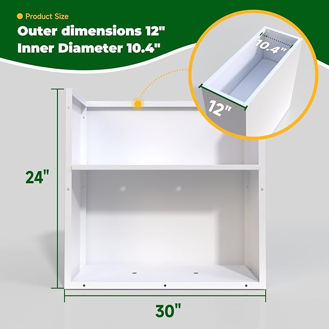 White Metal Planter Box 30" x 12" x 24"