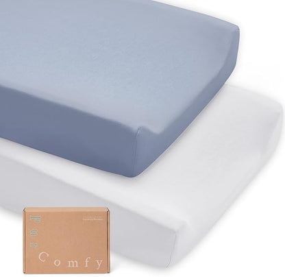 Supersoft Diaper Changing Pad Covers, 2-Pack Premium Bamboo Viscose Change Table Pad Covers for Baby Girls and Boys, Hypoallergenic Stretchy Changing Table Cover Sheets