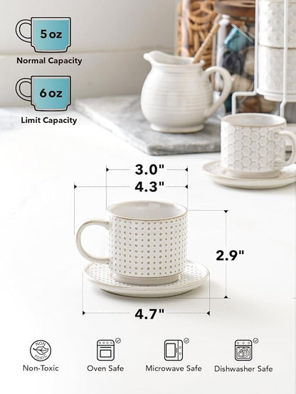 LE TAUCI 6 oz Stackable Cappuccino Cups