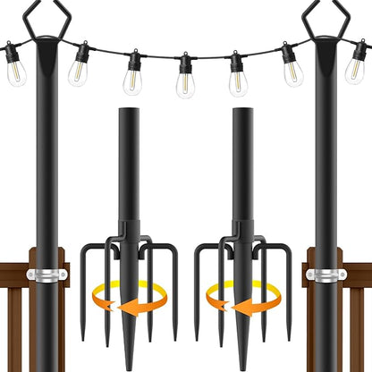 AILBTON 2 Pack 10Ft String Light Poles, Light Poles